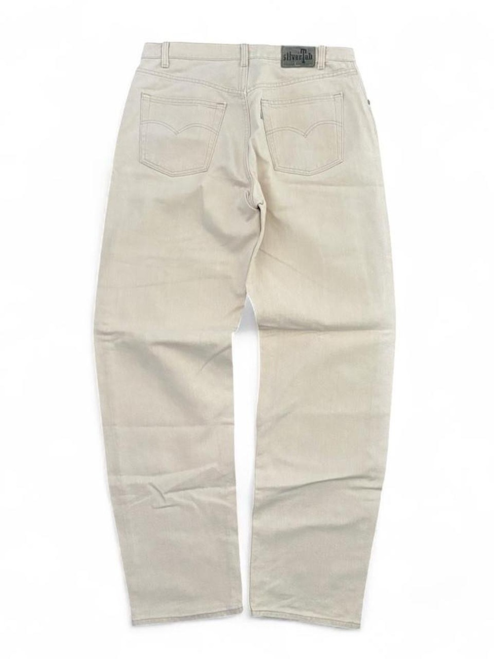 Vintage Levi’s SilverTab Elements Jeans Size 34x34 Cream Khaki Made in USA 90s